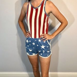 NWOT Retro American Flag Romper